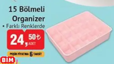 15 BÖLMELİ ORGANİZER